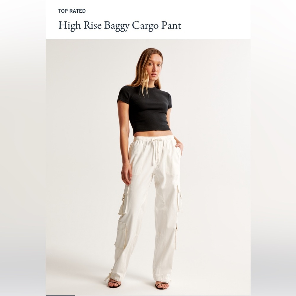 Abercrombie High Rise Baggy Utility Pant - Green (L L)